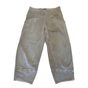 Oska Barrel Pants Grey Wide Leg Elastic Waist Cotton Blend Size Large Lagenlook
